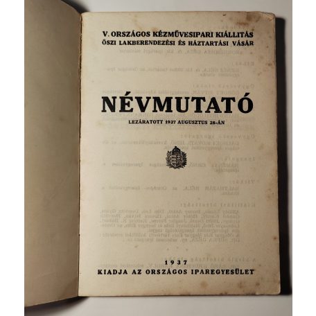 V. Országos Kézművesipari Kiállítás Őszi Lakberendezési és Háztartási Vásár - Névmutató 