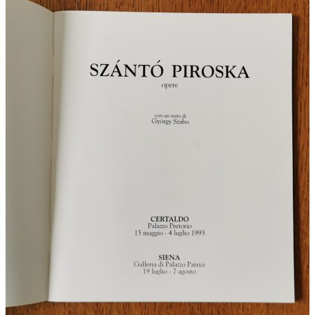 Szántó Piroska opere (olasz nyelvű) (Dedikált)