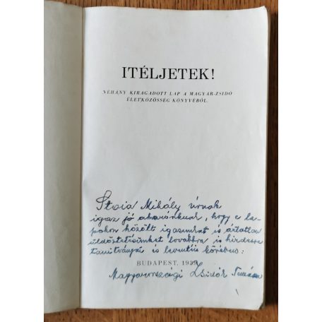Vida Márton, Dr. (szerk): Itéljetek! (Néhány kiragadott lap a magyar-zsidó életközösség könyvéből)