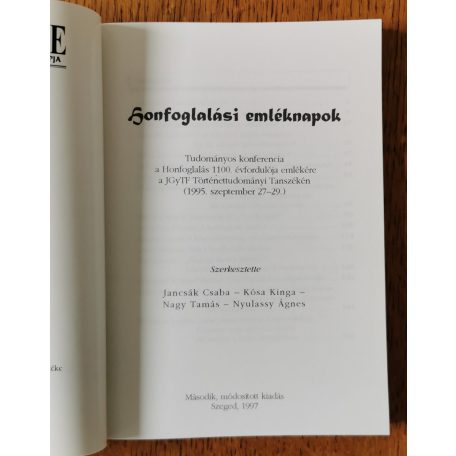 Honfoglalási emléknapok (Belvedere Meridionale Kiskönyvtár 9.)