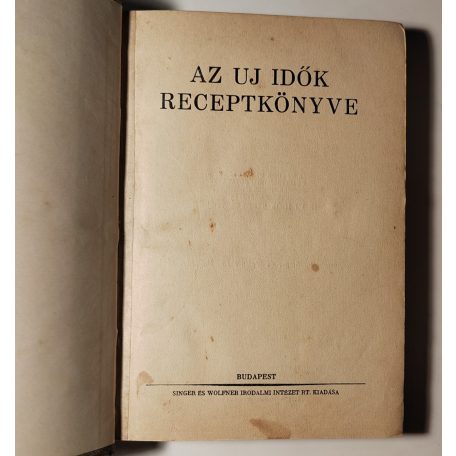 Az uj idők receptkönyve