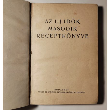 Az uj idők második receptkönyve