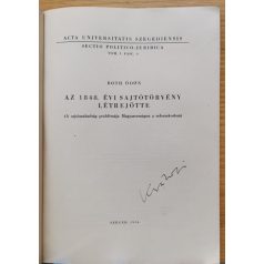 Both Ödön: Az 1848. évi sajtótörvény létrejötte