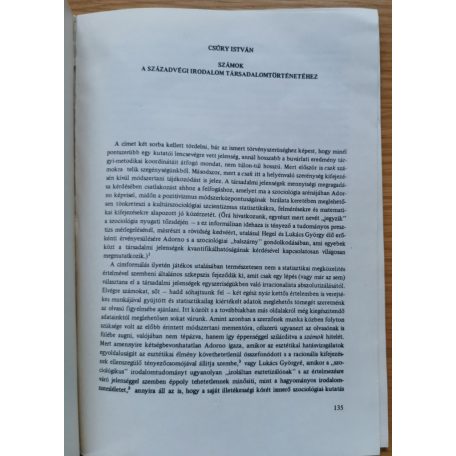 Csűry István: Számok a századvégi irodalom társadalomtörténetéhez (Dedikált!)