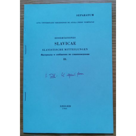 H. Tóth Imre: Dissertationes Slavicae (Dedikált!)