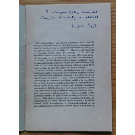 Halász Előd: Bevezetés a Faust II. részéhez (Dedikált!)