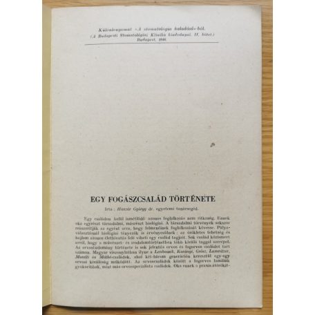 Huszár György, Dr.: Egy fogászcsalád története