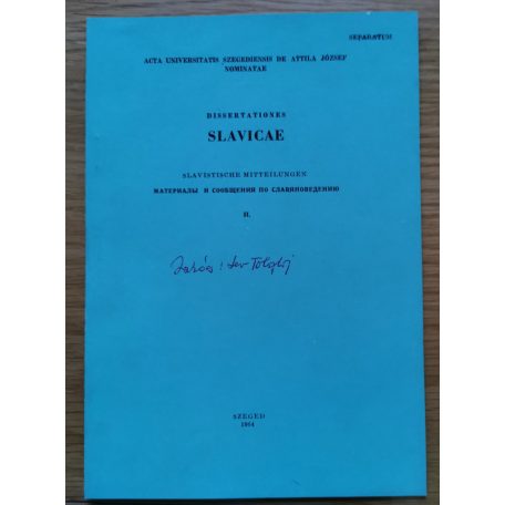 Jakócs Dániel: Dissertationes Slavicae (Dedikált!)