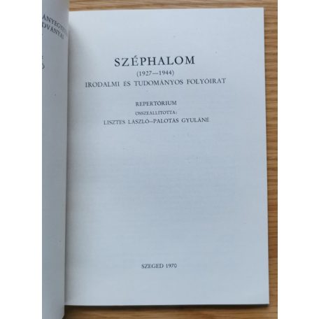 Zolnai Béla (szerk.): Széphalom