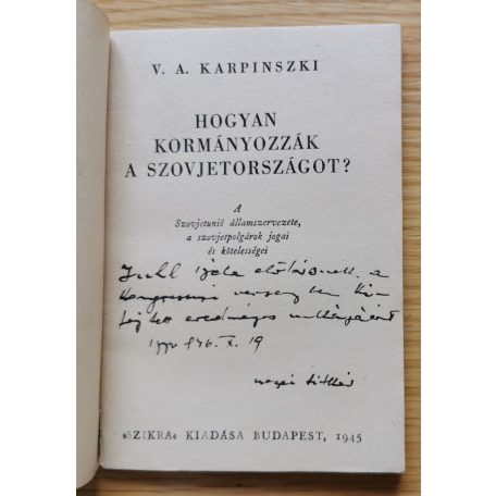 V. A. Karpinszkij: Hogyan kormányozzák a Szovjetországot?