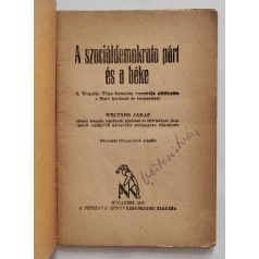 Weltner Jakab: A szociáldemokrata párt és a béke. 