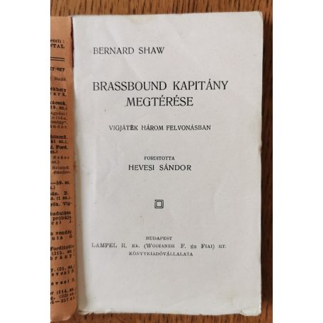 Bernard Shaw: Brassbound kapitány megtérése (Magyar Könyvtár 587-588.)