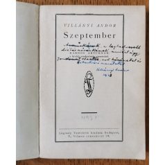 Villányi Andor: Szeptember (Dedikált)