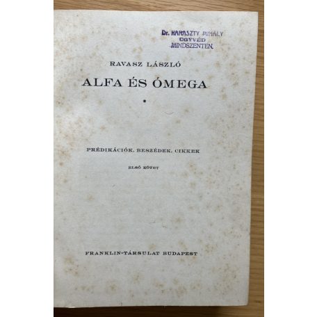 Ravasz László: Alfa és Ómega I.
