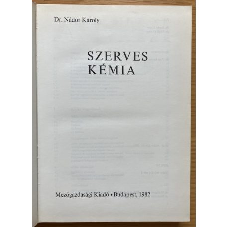 Nádor Károly, Dr: Szerves kémia