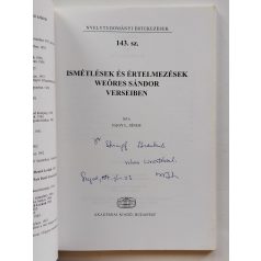   Nagy L. János: Ismétlések és értelmezések Weöres Sándor verseiben (Dedikált)
