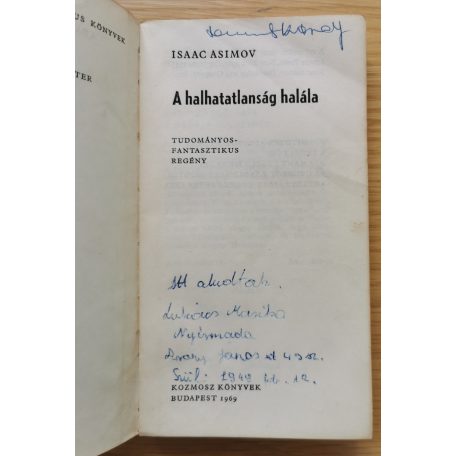 Isaac Asimov: A halhatatlanság halála (első kiadás!)