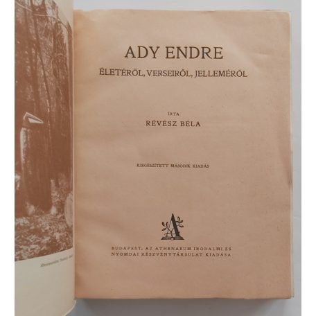 Révész Béla: Ady Endre életéről, verseiről, jelleméről. (1925).