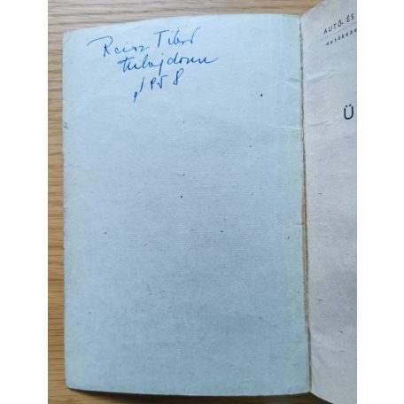 Üzemi utasítás a Skoda 1102 tipusú személygépkocsihoz