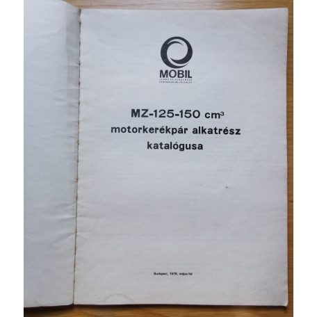 MZ-125-150 cm3 motorkerékpár alkatrész katalógus