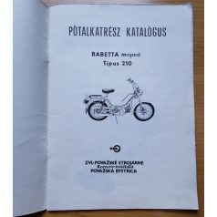 Babetta 210 típusú Mopedhez pótalkatrész katalógus