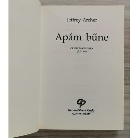Jeffrey Archer: Apám bűne (Clifton-krónika 2.)