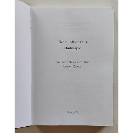 Nádasi Alfonz: Hadinapló
