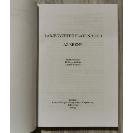 Dékány András - Laczkó Sándor (szerk.): Lábjegyzetek Platónhoz 1. - Az Erény