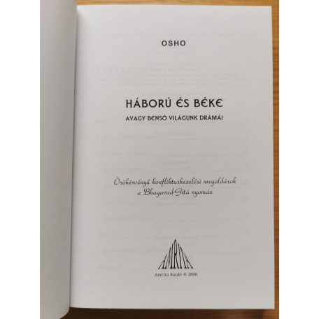 Osho: Háború és béke, avagy benső világunk drámái