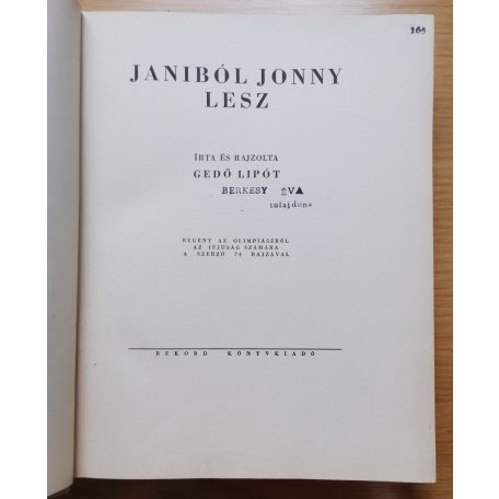 Gedő Lipót: Janiból Jonny lesz - Regény az olimpiászról