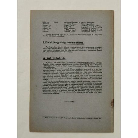 Fodor Ferenc (szerk.): Fiatal Magyarság V. évf. 1935 (teljes, 10 lapszám)