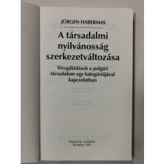   Jürgen Habermas: A társadalmi nyilvánosság szerkezetváltozása