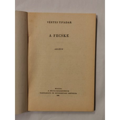 Vértes Tivadar: A fecske