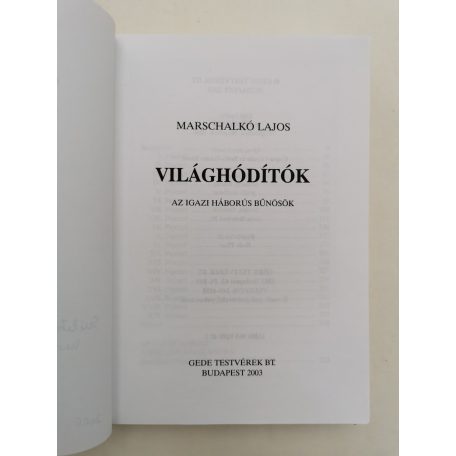 Marschalkó Lajos: Világhódítók