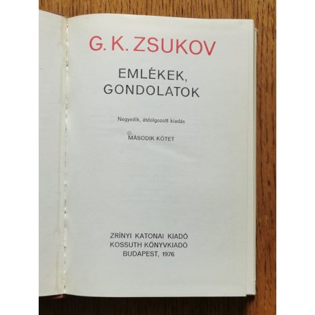 Zsukov: Emlékek, gondolatok II. 