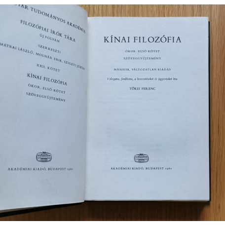 Tőkei Ferenc (szerk.): Kínai filozófia: Ókor I-III.