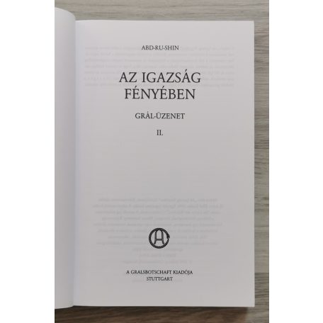 Abd-Ru-Shin: Az igazság fényében I-III. - Grál-üzenet