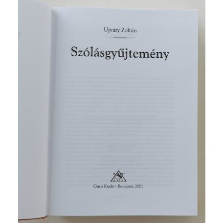 Ujváry Zoltán: Szólásgyűjtemény 
