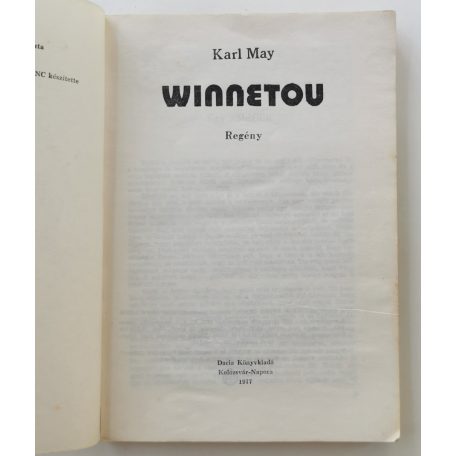 Karl May: Winnetou (Ritka kiadásváltozat!)