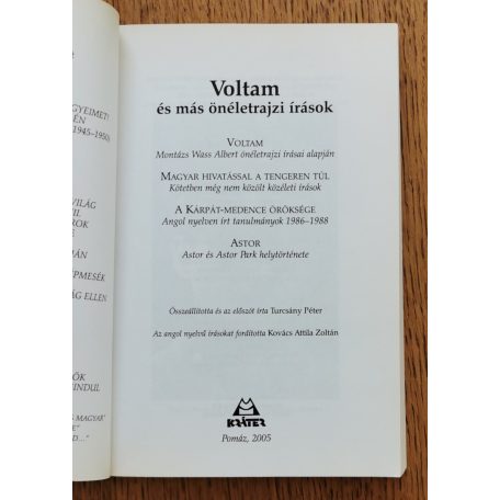 Wass Albert: Voltam és más önéletrajzi írások - Astor
