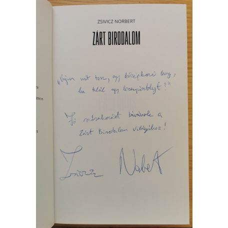 Zsivicz Norbert: Zárt Birodalom (Dedikált!)