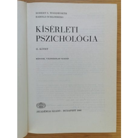 Robert S. Woodworth: Kísérleti pszichológia I-II. 