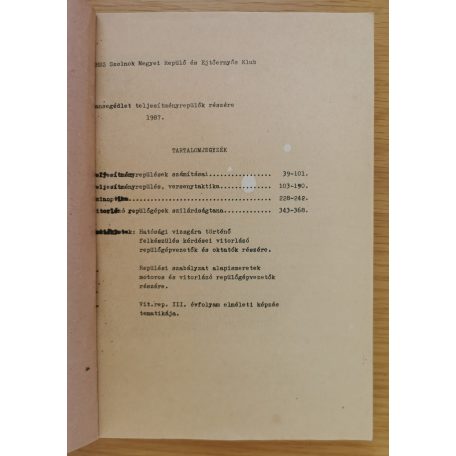 Teljesítményrepülés-Jegyzet a vitorlázó-repülő elm. tanf. III.évf.rész