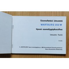   Kezelési útmutató Wartburg 353 W típusú személygépkocsihoz