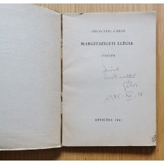   Devecseri Gábor: Margitszigeti elégia (Dedikált, első kiadás!)