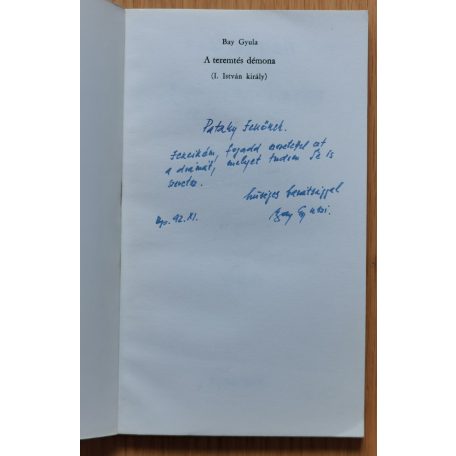 Bay Gyula: A teremtés démona (Dedikált)