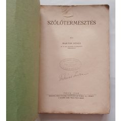 Marton Dénes: Szőlőtermesztés (1940)