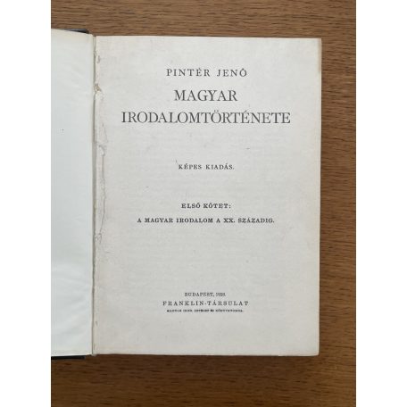Pintér Jenő magyar irodalomtörténete I-II. (Félbőr kötésben)