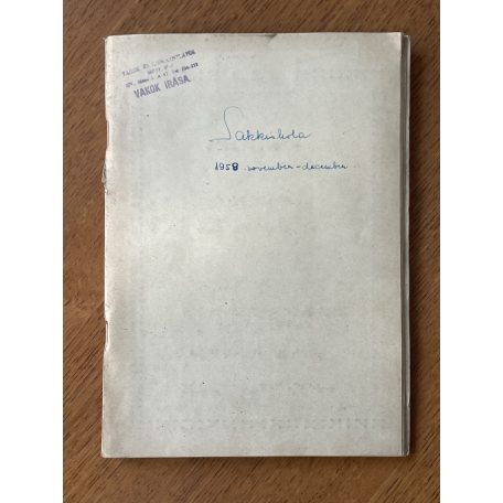 Sakkiskola 1958. november-december (Braille-írásos)