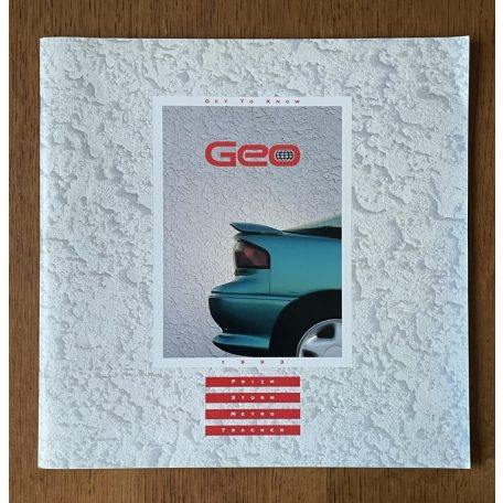 1993 Get To Know Geo - Prizm, Storm, Metro, Tracker angol nyelvű katalógus